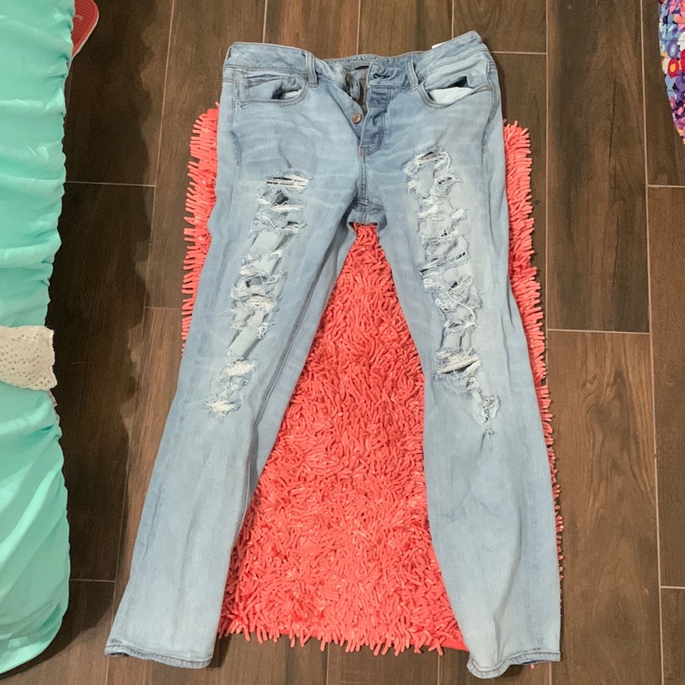 American Eagle tomgirl stretch jeans size 10R.